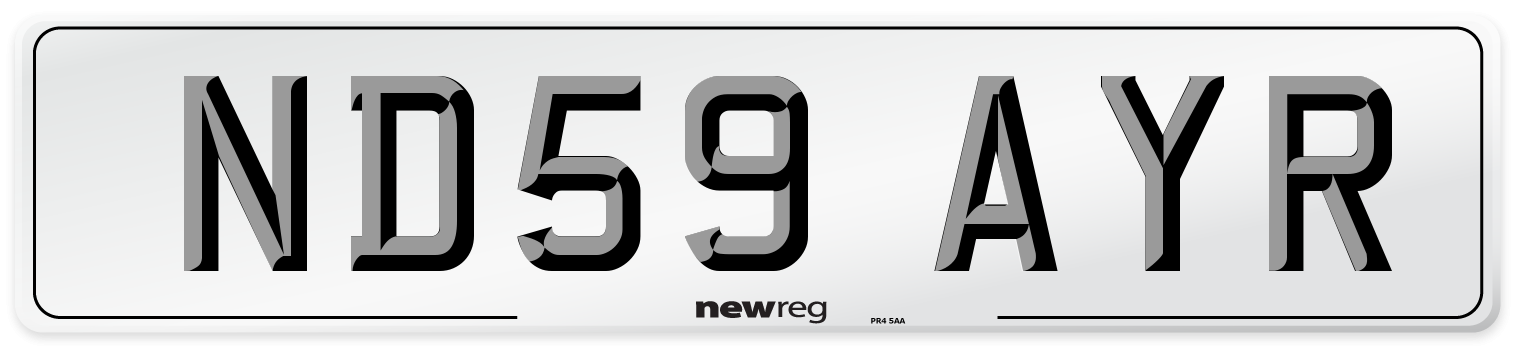 ND59 AYR Number Plate from New Reg